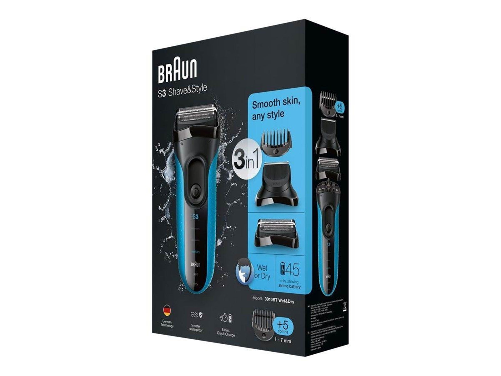 Braun Rasierapparate Series 3 Shave&Style 3010BT Braun Rasierapparate Series 3 Shave&Style 3010BT